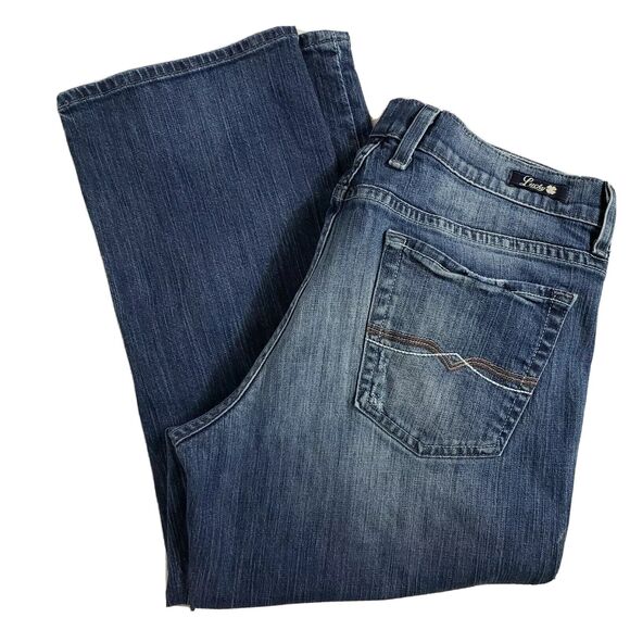Lucky Brand Women’s Jean 12/31 Logan Classic Rider Crop Stretch 7W10448 Distress - Picture 1 of 11